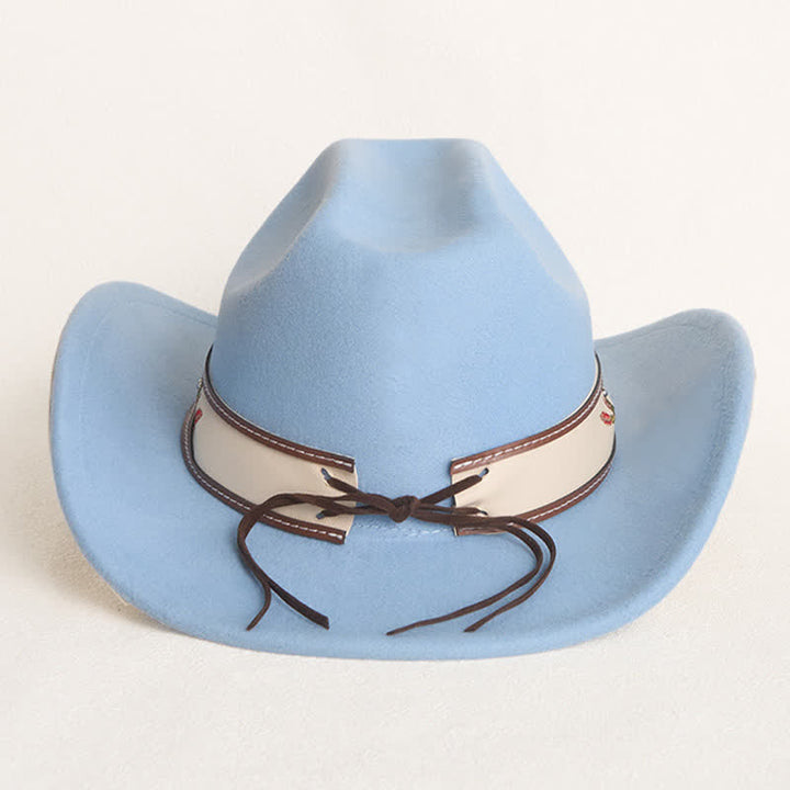 Herren-Cowboyhut mit Blumenstickerei und rubinrotem Rand - image 6