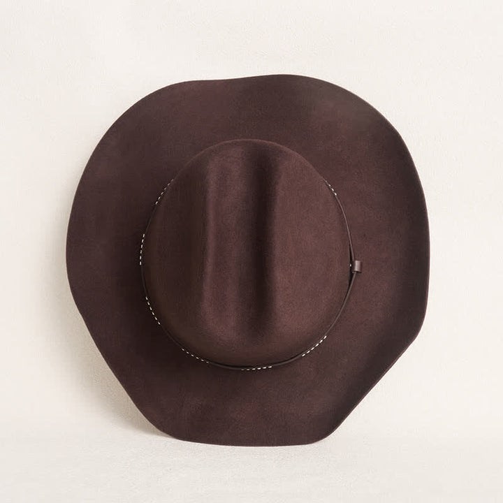 Einfacher solider Kaffee farbener breitrandiger Cowboyhut - image 6
