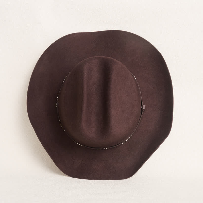 Einfacher solider Kaffee farbener breitrandiger Cowboyhut - image 6