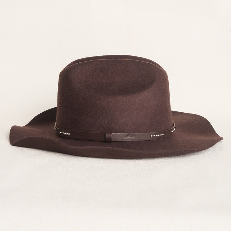 Einfacher solider Kaffee farbener breitrandiger Cowboyhut - image 4