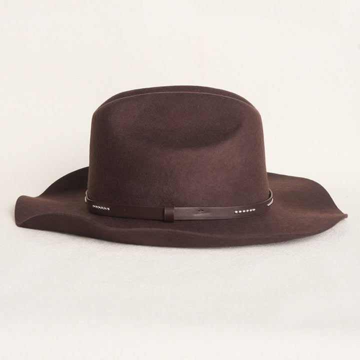 Einfacher solider Kaffee farbener breitrandiger Cowboyhut - image 4