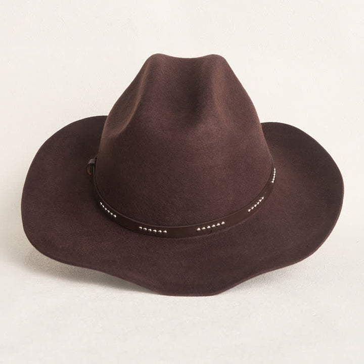 Einfacher solider Kaffee farbener breitrandiger Cowboyhut - image 5