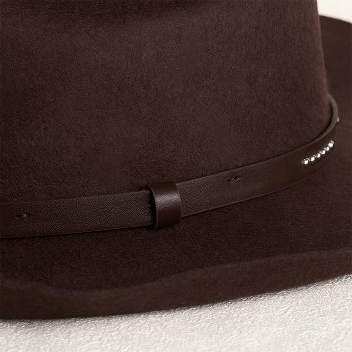 Einfacher solider Kaffee farbener breitrandiger Cowboyhut - image 3