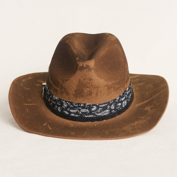 Paisley Lederband Federn Woll-Cowboyhut - image 5