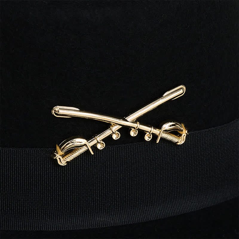 Golden Cavalry Decor Flache Oberseiten Woll Cowboy Hut - image 2