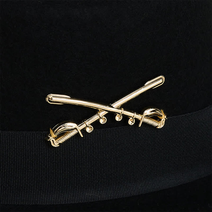 Golden Cavalry Decor Flache Oberseiten Woll Cowboy Hut - image 2