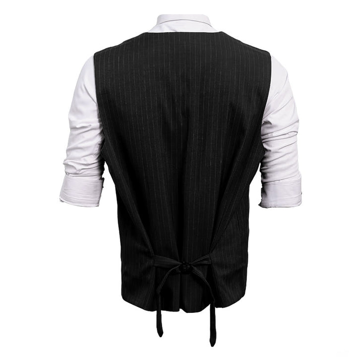 Herren-Anzugweste mit Nadelstreifen, mehreren Taschen und elegantem Business-Stil - image 7