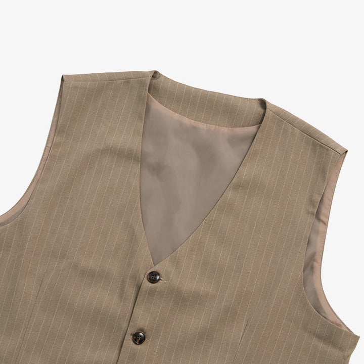 Herren-Anzugweste mit Nadelstreifen, mehreren Taschen und elegantem Business-Stil - image 11