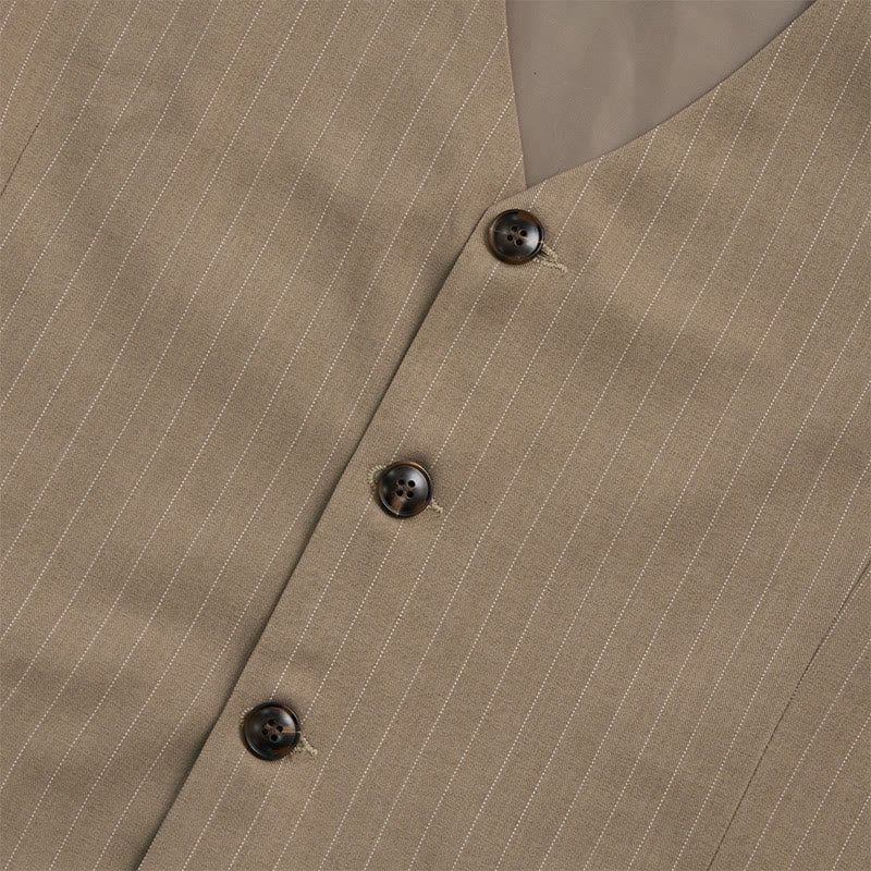 Herren-Anzugweste mit Nadelstreifen, mehreren Taschen und elegantem Business-Stil - image 8
