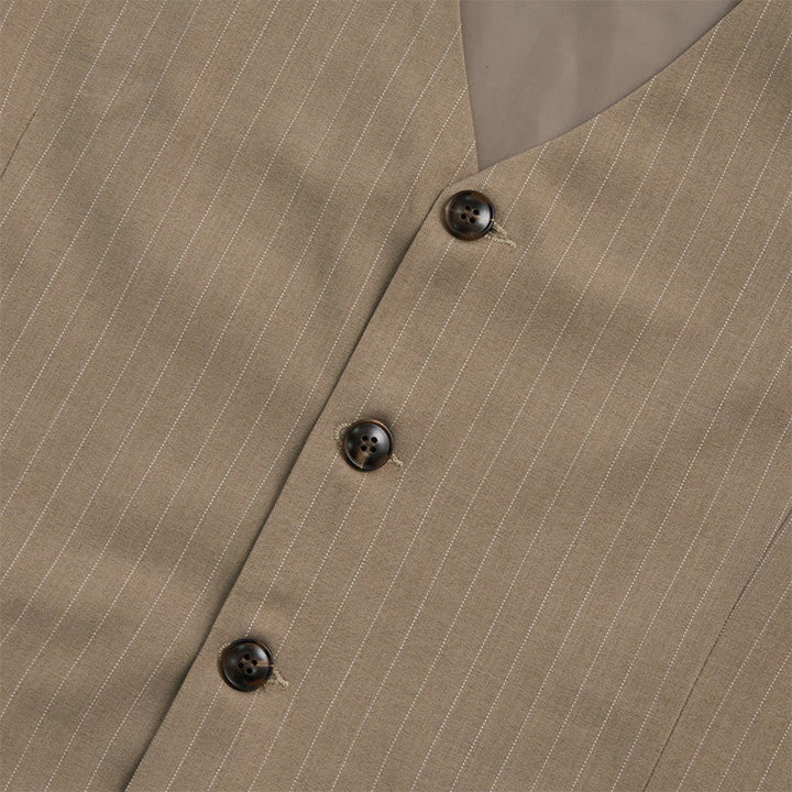 Herren-Anzugweste mit Nadelstreifen, mehreren Taschen und elegantem Business-Stil - image 8