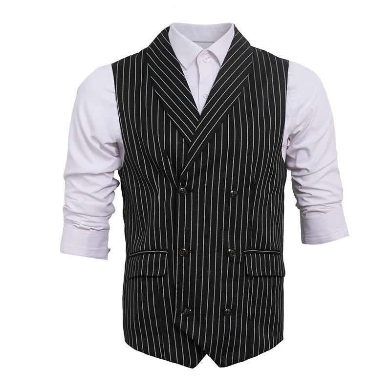Slim-Fit-Streifenweste für Herren, eleganter Anzug - image 14