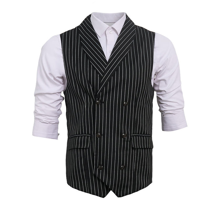 Slim-Fit-Streifenweste für Herren, eleganter Anzug - image 14
