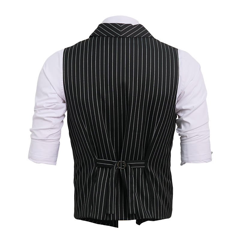 Slim-Fit-Streifenweste für Herren, eleganter Anzug - image 15