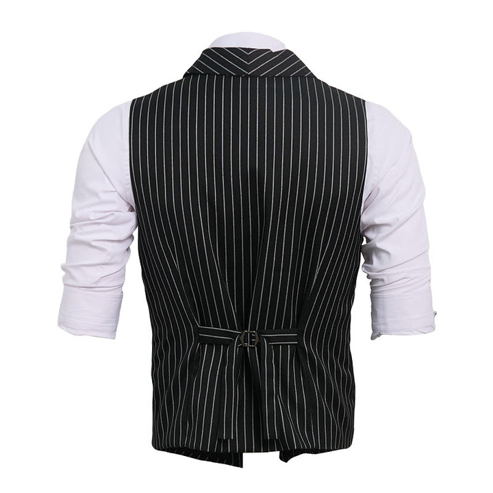 Slim-Fit-Streifenweste für Herren, eleganter Anzug - image 15