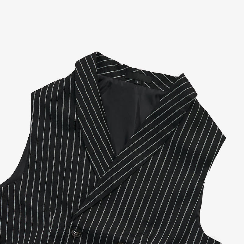 Slim-Fit-Streifenweste für Herren, eleganter Anzug - image 12