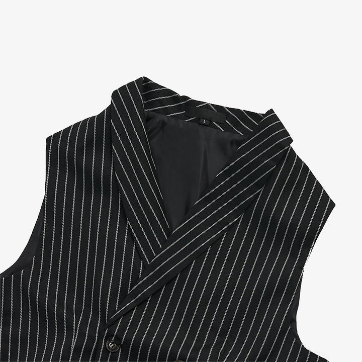 Slim-Fit-Streifenweste für Herren, eleganter Anzug - image 12