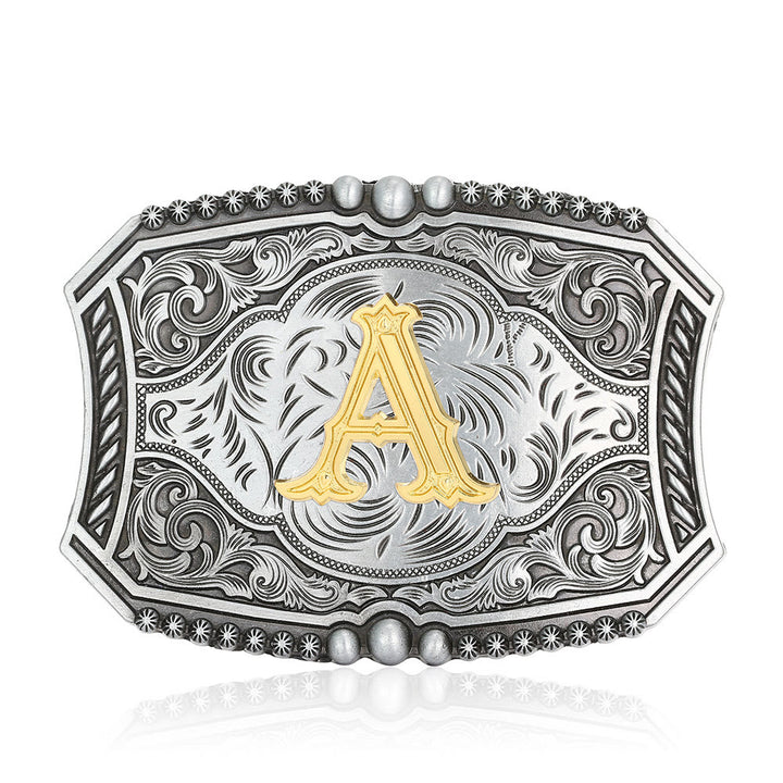 Vintage Ledergürtel mit quadratischer Schnalle und Initialen - A - Ohne Gürtel - image 5