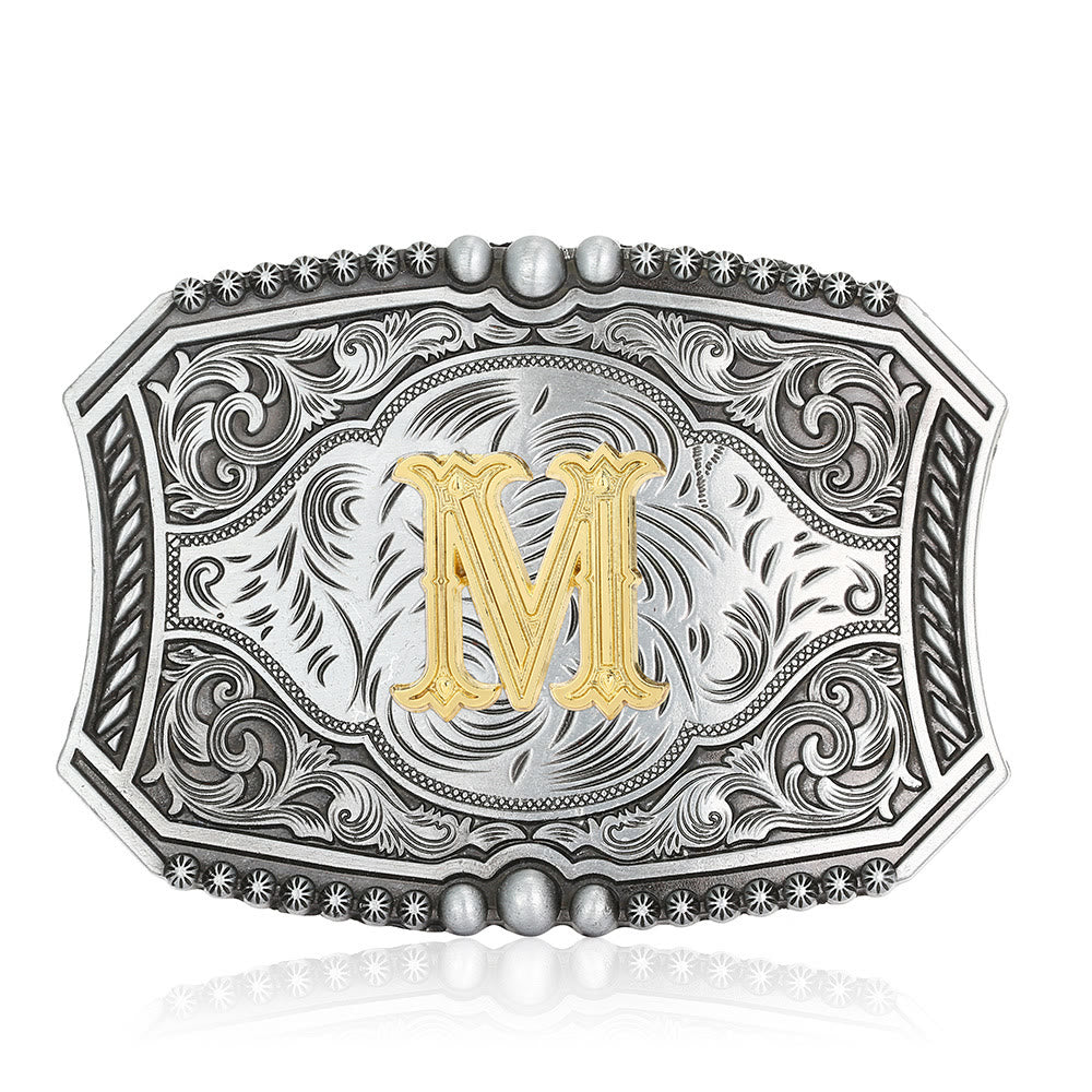 Vintage Ledergürtel mit quadratischer Schnalle und Initialen - M - Ohne Gürtel - image 16