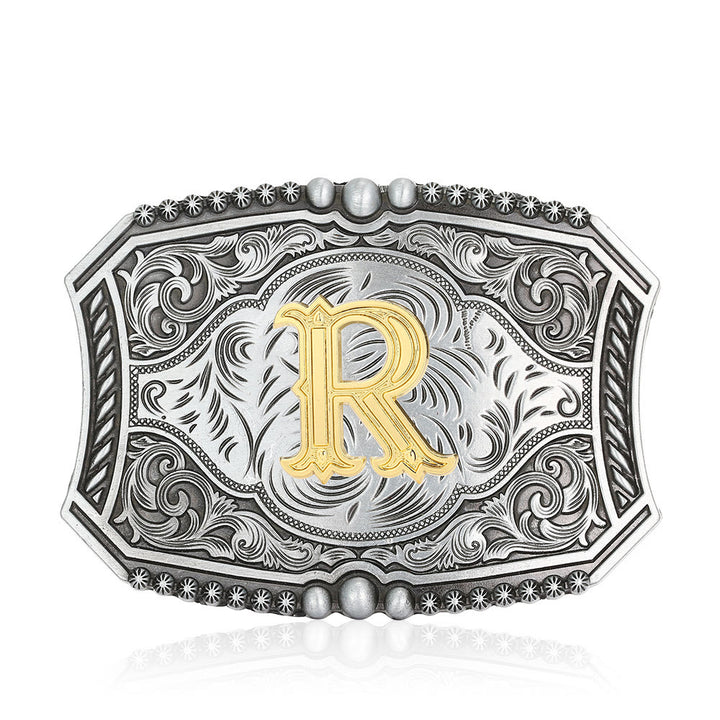 Vintage Ledergürtel mit quadratischer Schnalle und Initialen - R - Ohne Gürtel - image 21