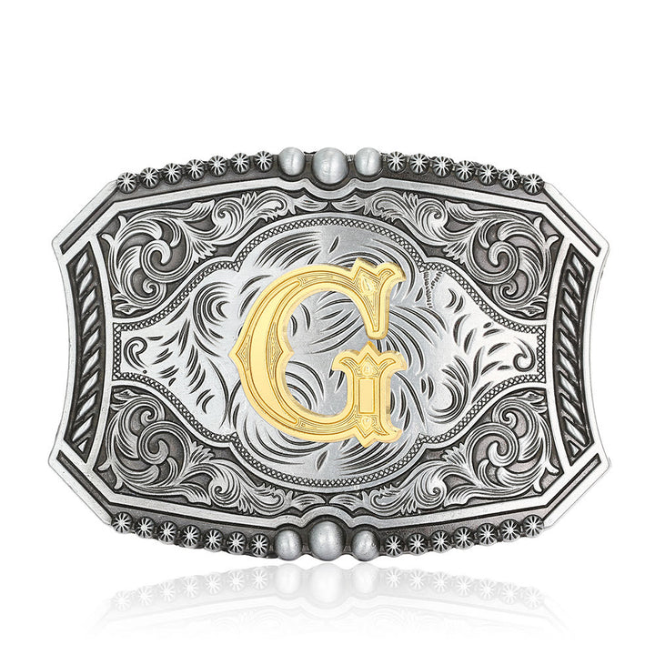 Vintage Ledergürtel mit quadratischer Schnalle und Initialen - G - Ohne Gürtel - image 10