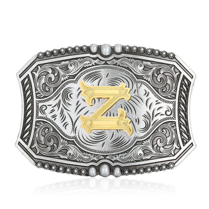 Vintage Ledergürtel mit quadratischer Schnalle und Initialen - Z - Ohne Gürtel - image 29