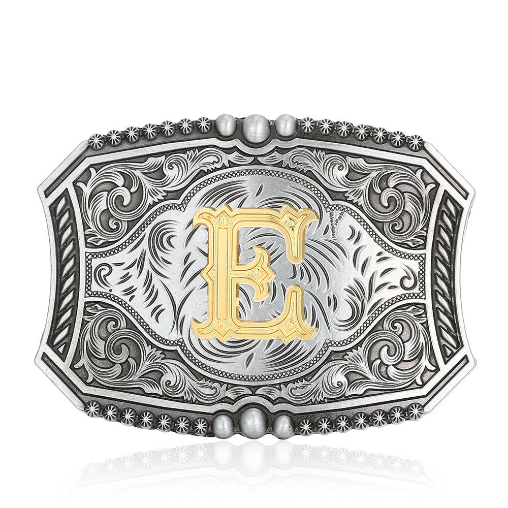Vintage Ledergürtel mit quadratischer Schnalle und Initialen - E - Ohne Gürtel - image 8