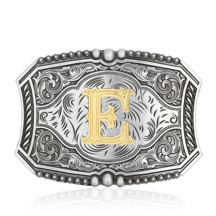 Vintage Ledergürtel mit quadratischer Schnalle und Initialen - E - Ohne Gürtel - image 8