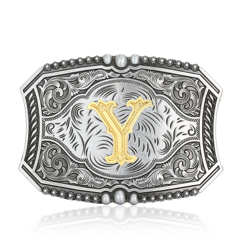 Vintage Ledergürtel mit quadratischer Schnalle und Initialen - Y - Ohne Gürtel - image 28
