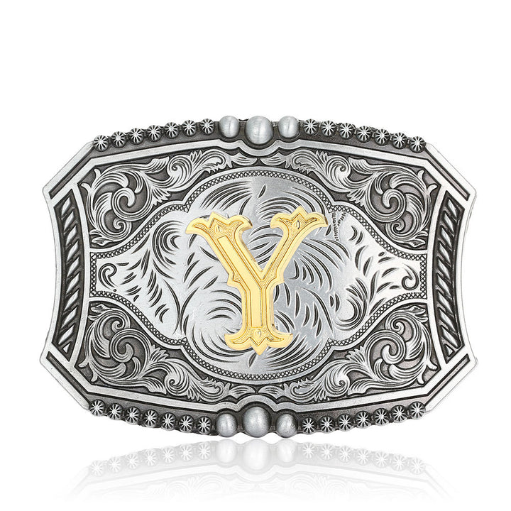 Vintage Ledergürtel mit quadratischer Schnalle und Initialen - Y - Ohne Gürtel - image 28