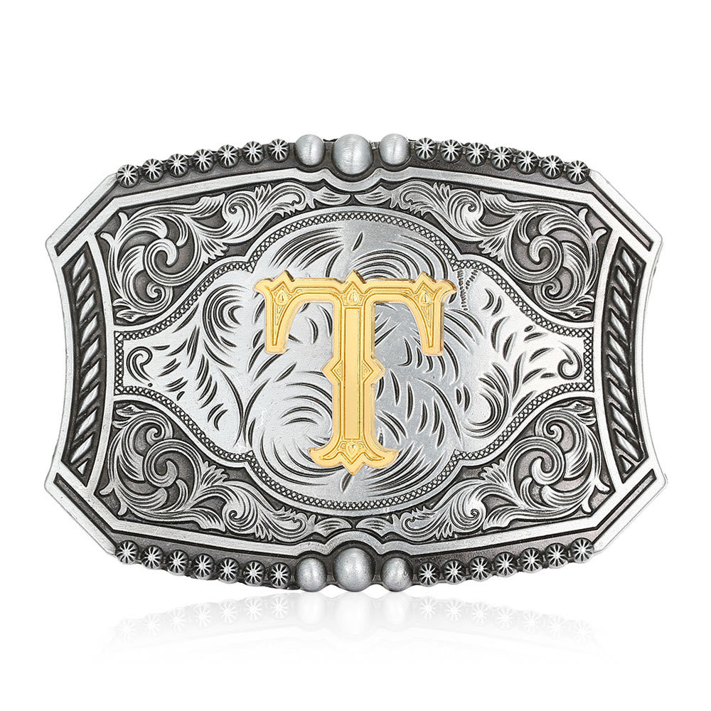 Vintage Ledergürtel mit quadratischer Schnalle und Initialen - T - Ohne Gürtel - image 23