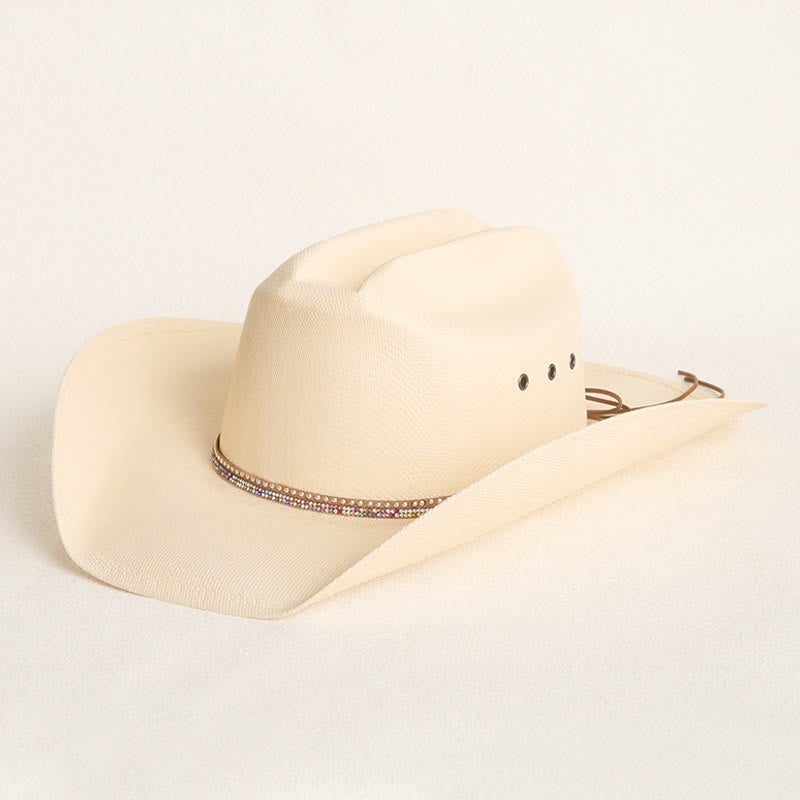 Robuster Stroh-Cowboyhut mit breiter Krempe und Sonnenschutz - Beige - M (22"-22 7/8") - image 0