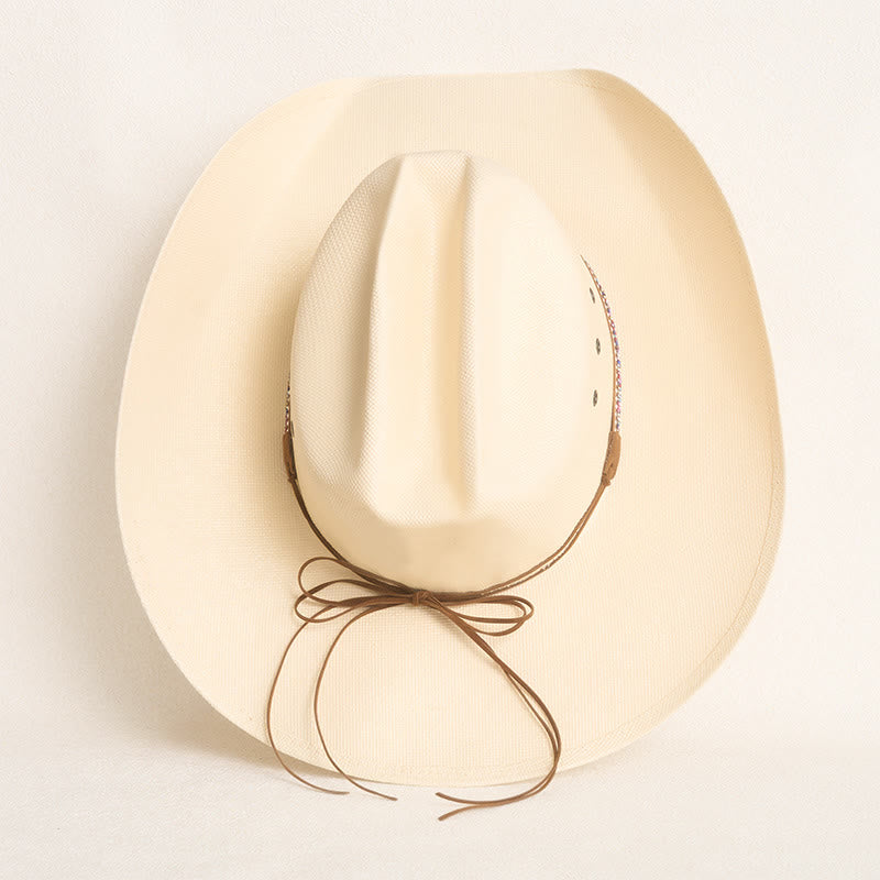 Robuster Stroh-Cowboyhut mit breiter Krempe und Sonnenschutz - image 6