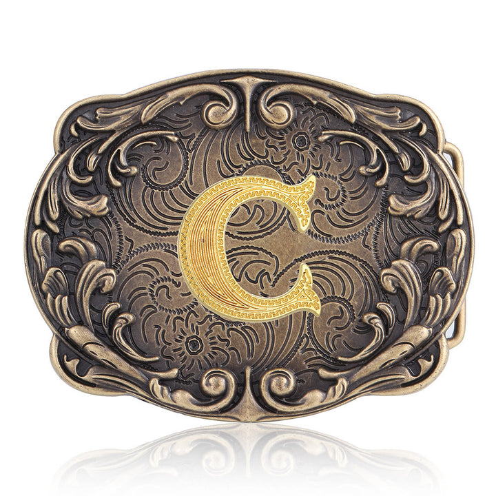 Retro-Ledergürtel mit Totem-Motiv und Western-Motiv (DIY-Schnalle) - C - Ohne Gürtel - image 7