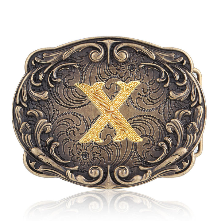 Retro-Ledergürtel mit Totem-Motiv und Western-Motiv (DIY-Schnalle) - X - Ohne Gürtel - image 27