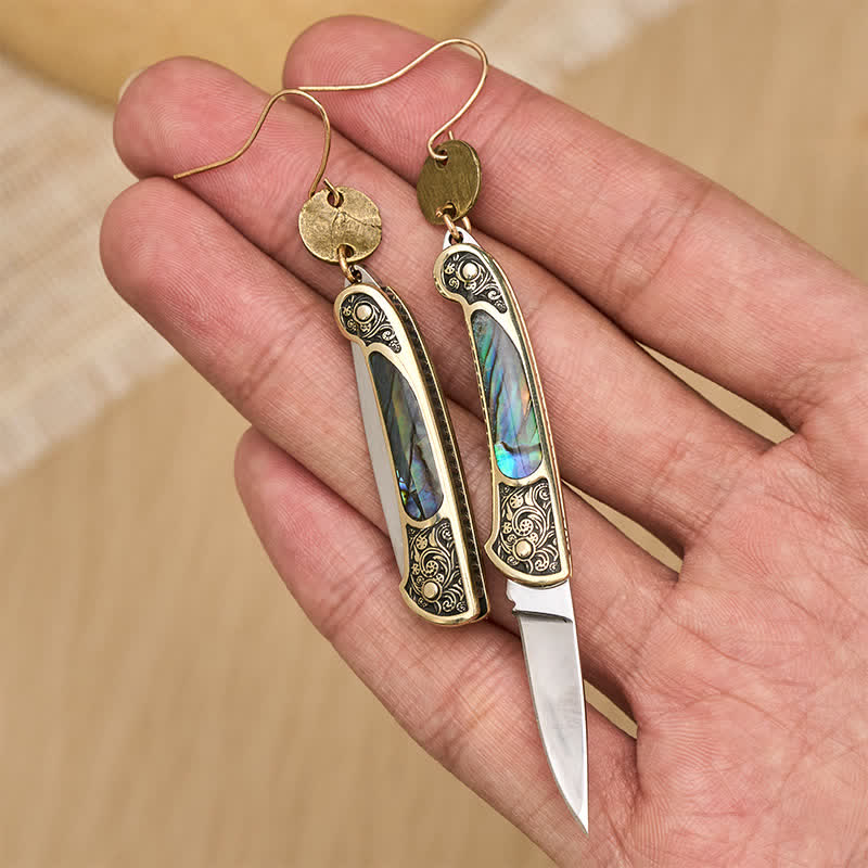 Frontier Spirit Robuste Ohrringe mit Abalone-Taschenmesser - image 1