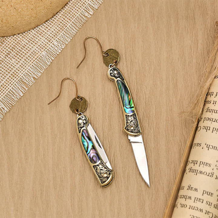 Frontier Spirit Robuste Ohrringe mit Abalone-Taschenmesser - image 2