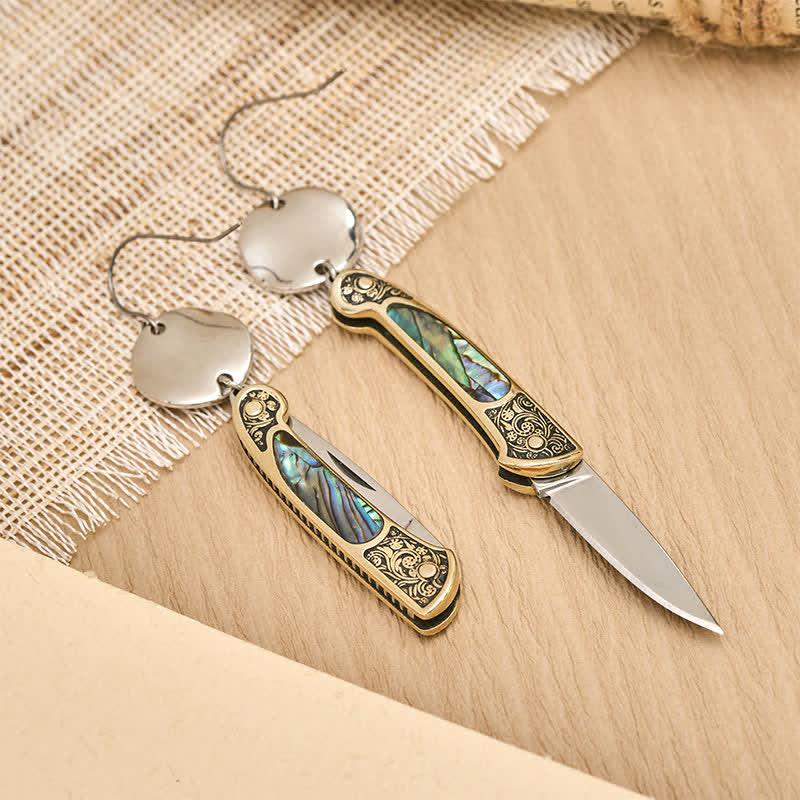Frontier Spirit Robuste Ohrringe mit Abalone-Taschenmesser - image 10