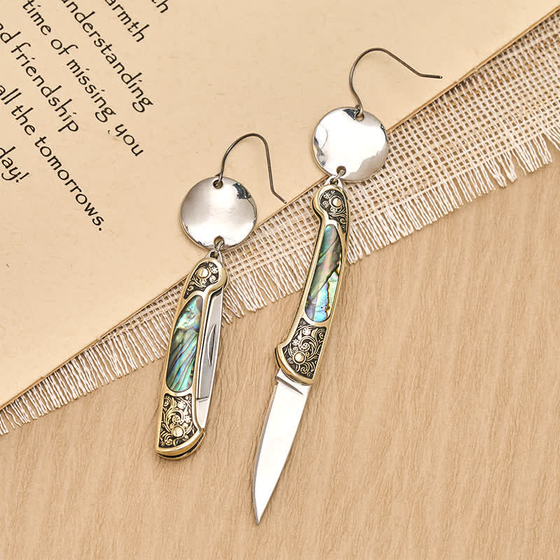 Frontier Spirit Robuste Ohrringe mit Abalone-Taschenmesser - image 8