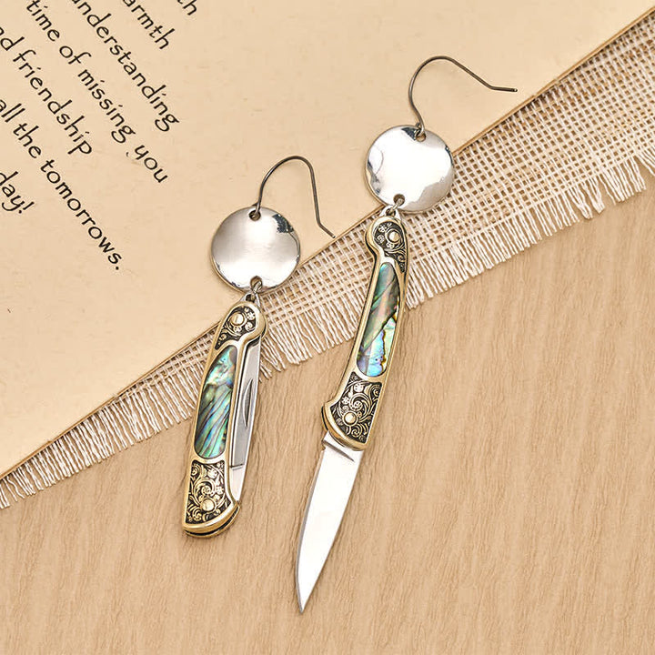 Frontier Spirit Robuste Ohrringe mit Abalone-Taschenmesser - image 8