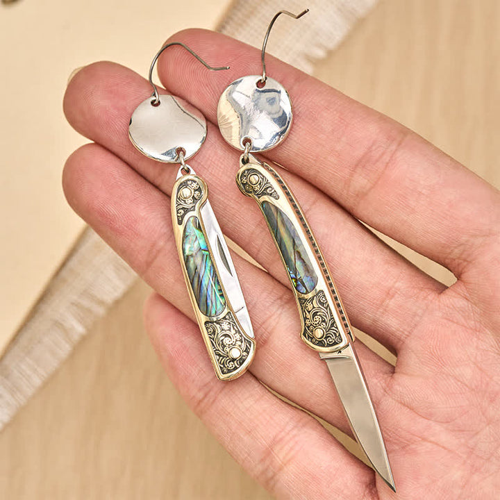 Frontier Spirit Robuste Ohrringe mit Abalone-Taschenmesser - image 6