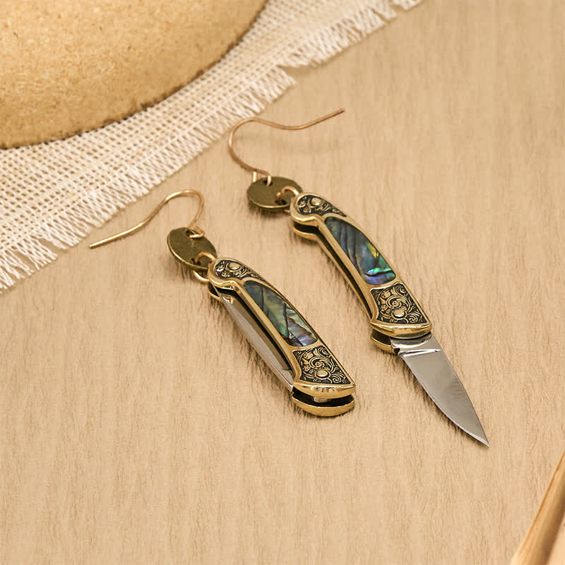 Frontier Spirit Robuste Ohrringe mit Abalone-Taschenmesser - image 3