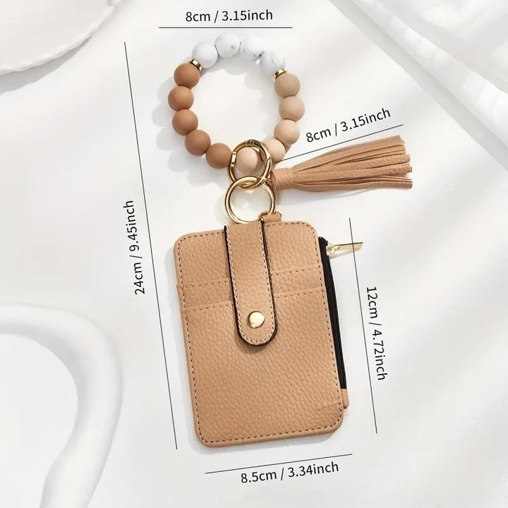 Modisches Armband mit Perlenquaste, Kartenhalter und Schlüsselanhänger - image 7