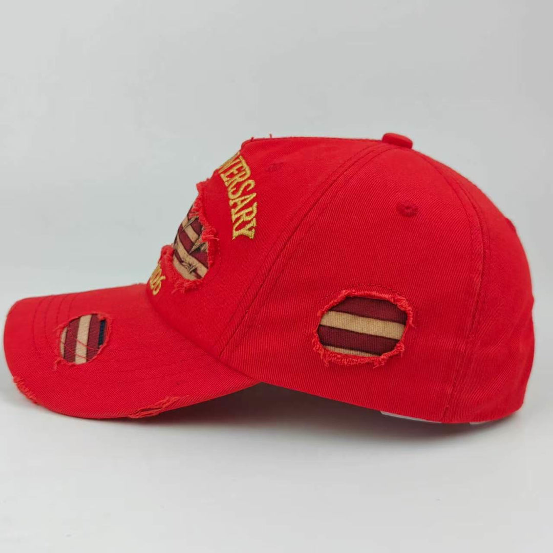 Vintage-Baseballkappe aus gewaschenem, abgenutztem Denim mit amerikanischer Flagge - image 9