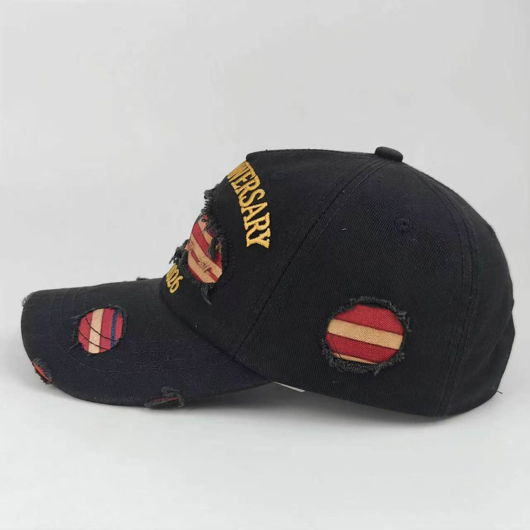 Vintage-Baseballkappe aus gewaschenem, abgenutztem Denim mit amerikanischer Flagge - image 7