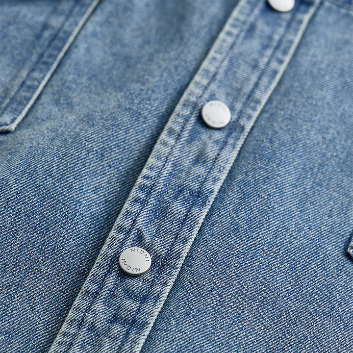 Vintage-Jeanshemd, kurzärmelig, Oversized, Arbeitskleidung - image 4