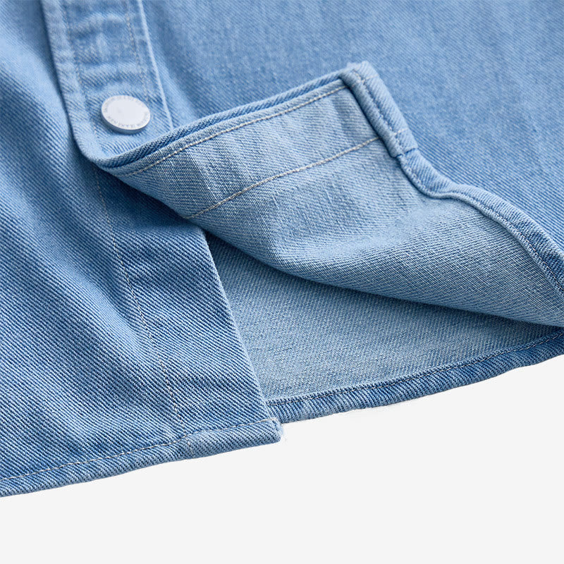 Lässiges, locker sitzendes Herren-Jeanshemd mit langen Ärmeln und Knöpfen - image 5
