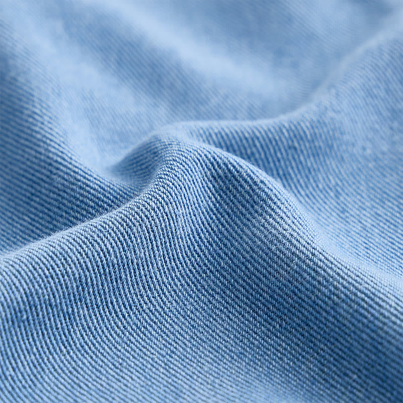 Lässiges, locker sitzendes Herren-Jeanshemd mit langen Ärmeln und Knöpfen - image 6