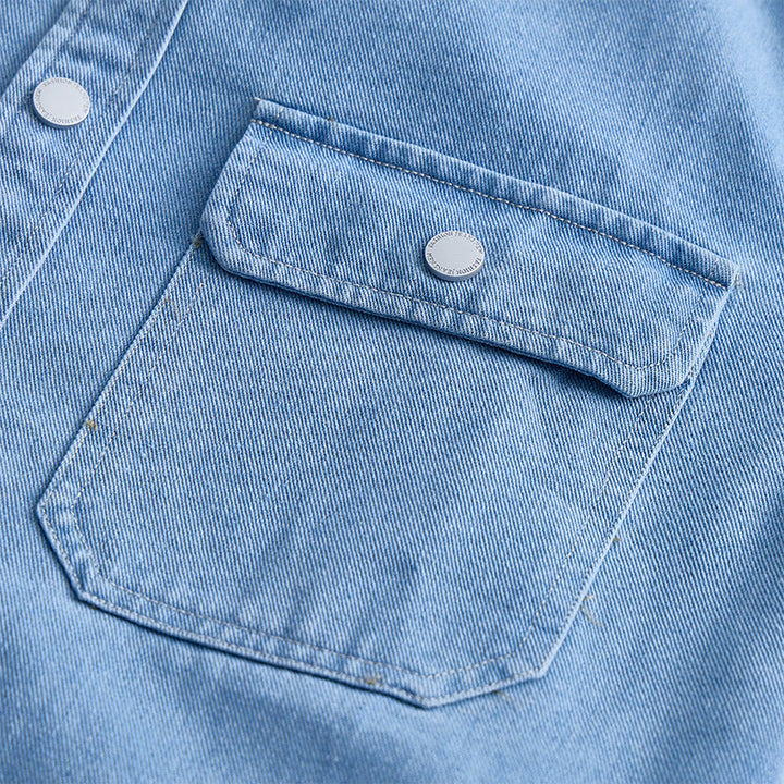 Lässiges, locker sitzendes Herren-Jeanshemd mit langen Ärmeln und Knöpfen - image 4