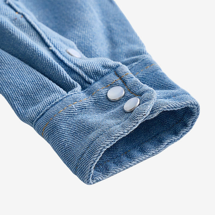 Herrenmode Jeanshemd mit Used-Look und langen Ärmeln - image 7