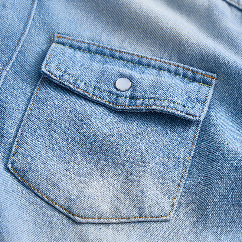 Herrenmode Jeanshemd mit Used-Look und langen Ärmeln - image 4